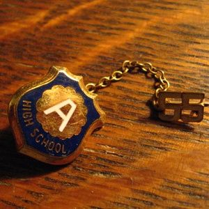 🎓 High School "A" Vintage 1955 Alumni Graduate Pin